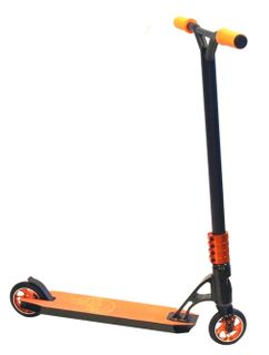 SCOOTER  Park, Orange City, 7005-T6 alloy deck with integrated headtube, 6061-T6 100% CNC fork, SCS 4 bolt clamp, 34.9mm 4130 chromoly bar, 110mm alloy core wheel, Orange Grip tape on deck