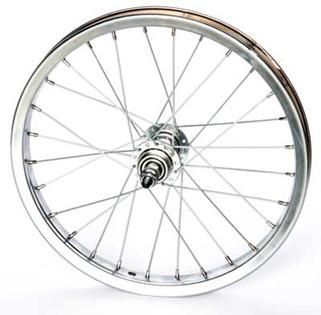 WHEEL Rear 16'' Steel Rim - Screw on hub CP **(WITH SILVER SPOKES)**