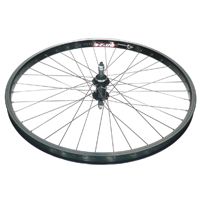 Wheel 26 x 2.125 Alex DM-24 D/w Eyeleted Rim (31.4mm wide) , Screw On Black Alloy Nutted Rear Hub , Mach 1 Silver Spokes . (Rear)