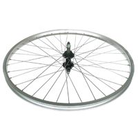 WHEEL - 26" JETSET S/w Silver Alloy Rim , Black Steel MultiSpeed Nutted Hub , Mach1 Galvanised Silver Spokes , REAR. (matching front 94189)