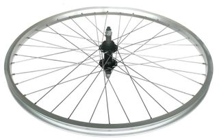 WHEEL - 26" JETSET S/W Alloy Rim, STEEL Screw On MultiSpeed Steel Nutted Hub, Mach 1 Spokes, REAR.  SILVER with BLACK Hub.   (Matching Front 94049)