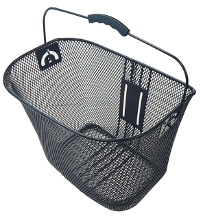 BASKET - Front, Mesh, With Angle Adjustable Bracket, For Light Weight Cargo, suits 31.8mm BB, Black