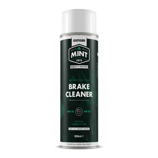BRAKE CLEANER - Oxford Mint Brake Cleaner 500ml, efficiently removes build-up of brake dust and dirt leaving a decontaminated surface. It’s acetone-free and safe on rubber components