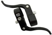 BRAKE LEVER - Inline Brake Lever, 23.8mm Clamp, For Road & Cyclo X Bikes, Alloy, Hinged, BLACK (Sold In Pairs)