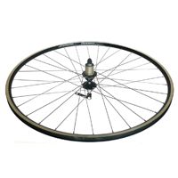 WHEEL - 700c Alex R-450 32H Black Rim,  8/11 SPEED Q/R (130mm OLD) Sealed Novatec Black Hub,  Mach 1 SILVER Spokes