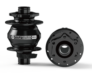DYNAMO HUB Shutter Precision, PD-6. 6V 3W Output, Front, 32H, 6 Bolt Disc, 15mm x 100mm Thru Axle, BLACK