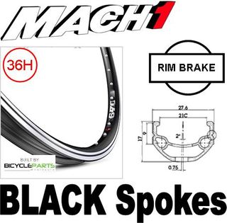 Wheel 700 Mach 670 D/w Heavy Duty Front Black Q/r Mach 1 Black Spokes