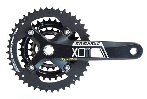 CHAINWHEEL SET for OCTALINK B/B - 170mm x 44T/32T/22T 3 x 9spd. SR Suntour XCM-T424, Black