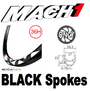 WHEEL - 26" Mach1 MX 559 D/w 36H F/v Eyeletted Black Rim, SCREW-ON MULTI Q/R (135mm OLD) 6 Bolt Disc Loose Ball KK Rival Black Hub, Mach1 BLACK Spokes