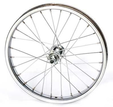 WHEEL  Front, 20'', Alloy, 48h 3/8" axle, BLACK rim/hub, Black SS spokes,