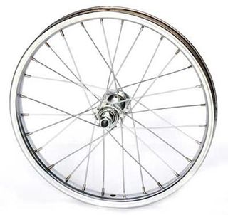 WHEEL  Front, 20'', Alloy, 48h 3/8" axle, BLACK rim/hub, Black SS spokes,