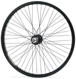 WHEEL Rear 20'' PRO DOUBLE WALL 48h, Flip/flop Joytech hub, 14mm axle,  Black SS spokes (matching front 9032)