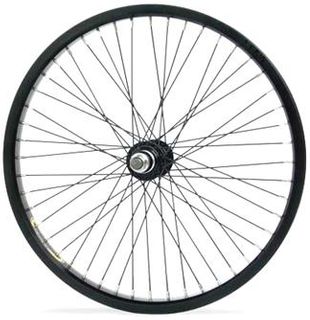 WHEEL Rear 20'' PRO DOUBLE WALL 48h, Flip/flop Joytech hub, 14mm axle,  Black SS spokes (matching front 9032)