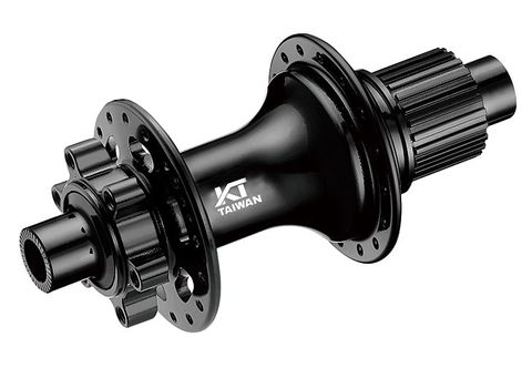 HUB "KT" Brand 102 POE 3.5 deg engagement - REAR - 12 x 148mm BOOST 6-Bolt - 32H - Sealed Bearings - MICRO SPLINE  - ANOD Black - W/KT logo