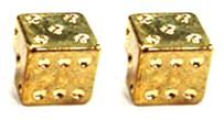 Valve Cap GOLD Dice A/V,  2pc/PB