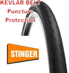 TYRE  700 x 28C BLACK , Kevlar belt Puncture Protection, with Reflective strip (28-622)