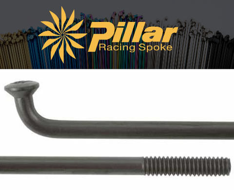 `A NEW ITEM - Spoke, Pillar, BLACK, 310mm, 12G (2.6mm),  Stainless Steel, incls nipple, J-Bend, SOLD INDIVIDUALLY