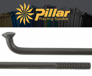 Spoke, Pillar, BLACK, 310mm, 12G (2.6mm),  Stainless Steel, incls nipple, J-Bend, SOLD INDIVIDUALLY