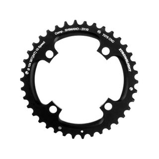 CHAINRING - MTB "STRONGLIGHT" 38T - SHIMANO, 104/64 - 2X10, 7075-T6 BLACK, 2x10 speed, 104 BCD, Outer not threaded, 38T, 4 arms, Quality Stronglight product 274201