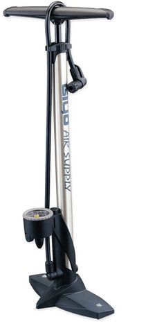 GIYO AIR-SUPPLY Floor pump, alloy, w/gauge, clever valve av/fv, 160psi