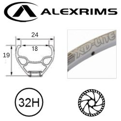 RIM 27.5/650B x 18mm - ALEX XD-LITE - 32H - (584 x 18) - Presta Valve - Disc Brake - D/W - SILVER - Eyeleted