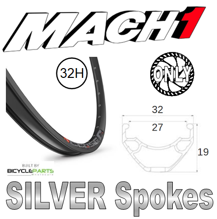 WHEEL - 27.5/650B Mach1 CROSS-R 27 32H S/j Black Rim,  12 SPEED MICRO SPLINE 12mm T/A (148mm OLD) 6 Bolt Disc Sealed Novatec Boost 4 Bearings Black Hub,  Mach 1 SILVER Spokes