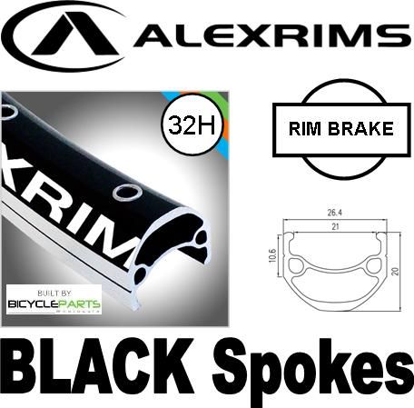 WHEEL - 29er Alex DM21 D/w 32H F/v - M/e Black Rim, FRONT DYNAMO Q/R (100mm OLD) Sealed SP Black Hub, Mach1 BLACK Spokes