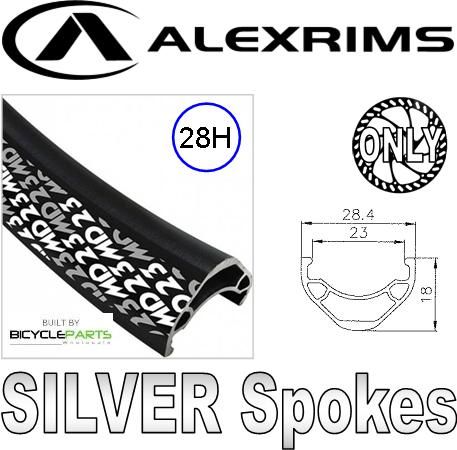 WHEEL - 29er Alex MD23 32H Black Rim,  12 SPEED MICRO SPLINE 12mm T/A (148mm OLD) 6 Bolt Disc Sealed Novatec Boost 4 Bearings Black Hub,  Mach 1 SILVER Spokes