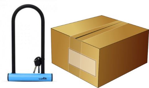 Lock , U lock 180 x 320mm, 12mm bar thickness,  Blue receiver, LUMA No1 lock brand in Spain, Box qty 4