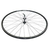 WHEEL - 700c Alex R-450 32H Black Rim,  FRONT Q/R (100mm OLD) Sealed Novatec Black Hub,  Mach 1 SILVER Spokes