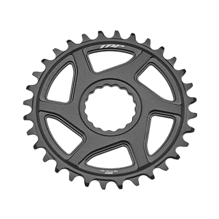 `A NEW ITEM - TRP Chainring CR-M9050, 32T Boost 0mm offset Chainring Cinch Interface, Duotone (Sandblasted Black / Grey)