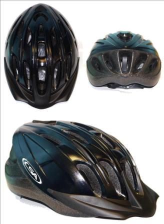 CHASER HELMET - GLOSS BLACK, Australia Standards Approved -- MEDIUM / LARGE  (58-62cm)