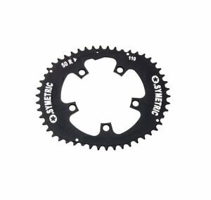 CHAINRING - ROAD "STRONGLIGHT", 50T, 7075 CNC Black O Symetric - 110mm BCD, 5 Hole for 10/11 Spd