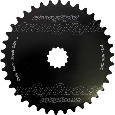 `A NEW ITEM - E-BIKE Chainring, COMP. BOSCH - Direct Mount 3rd GENERATION - 7075-T6, BLACK, 38T, a Quality STRONGLIGHT product, - 262580