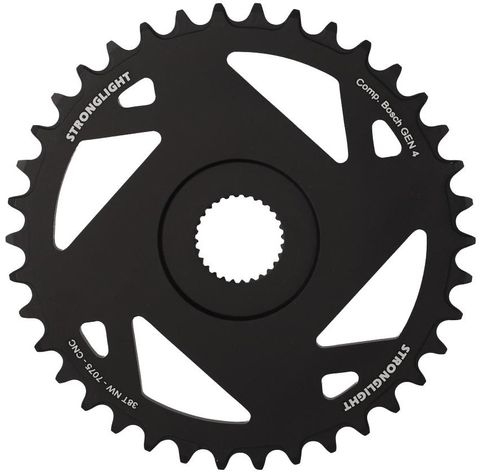 `A NEW ITEM - E-BIKE Chainring, COMP. BOSCH - Direct Mount 4th GENERATION - 7075-T6, BLACK, 38T, Narrow Wide - a Quality STRONGLIGHT product, - 262627