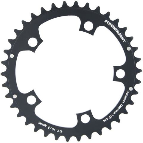 ROAD CHAINRING, 42T, STANDARD TYPE S - 5083 SILVER, 9/10 speed, 110 BCD Inner, 5 arms, A Quality Stronglight product, CHAINRING - 266054