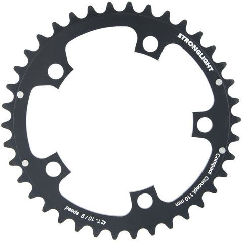 `A NEW ITEM - ROAD CHAINRING, 42T, STANDARD TYPE S - 5083 SILVER, 9/10 speed, 110 BCD Inner, 5 arms, A Quality Stronglight product, CHAINRING - 266054