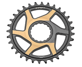 A NEW ITEM - TRP Chainring CR-M9050, 32T - 0mm offset - Chainring Cinch Interface, Duotone (Sandblasted Black / Gold)