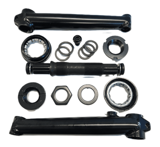 3 Piece BMX Crankset - 175mm, 19 x 8T, 145mm Spindle - USA Type, Loose Bearing B.B Set