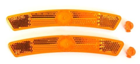 Sorry Temp O/S    Wheel reflectors  (2-PIECES IN POLY BAG) AMBER YELLOW A.S.