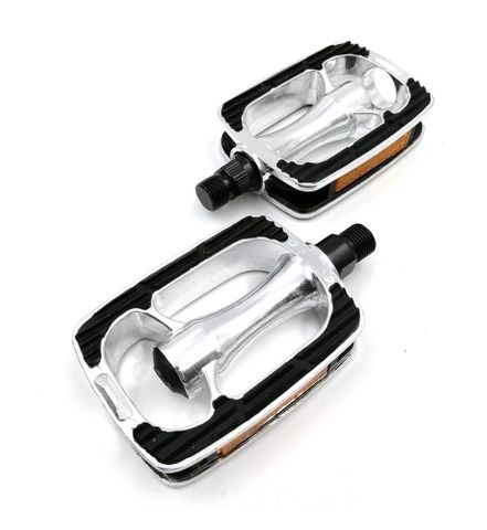 `A NEW ITEM - PEDALS  1/2" City/Comfort, Alloy, SILVER/BLACK