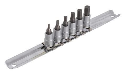 Unior Hex driver socket set with HX profile 1/4" on rail (2.5, 3, 4, 5, 6, 7mm) 629697  Professional Bicycle Tool, quality guaranteed