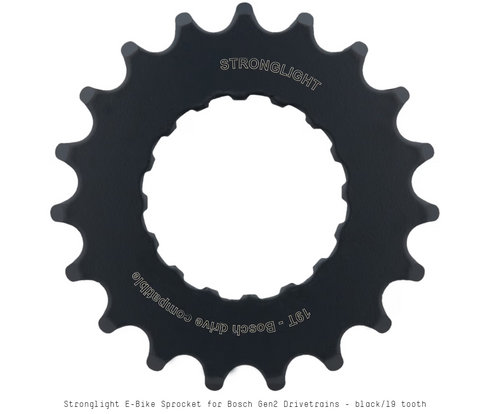 E-BIKE SPROCKET, COMP. BOSCH - 2nd GENERATION, STEEL, BLACK, 19T, a Quality STRONGLIGHT product, - 262561