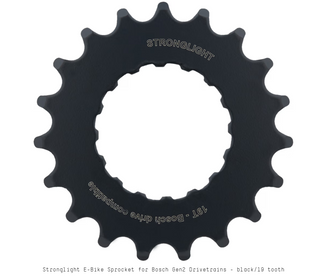 A NEW ITEM - E-BIKE SPROCKET, COMP. BOSCH - 2nd GENERATION, STEEL, BLACK, 19T, a Quality STRONGLIGHT product, - 262561