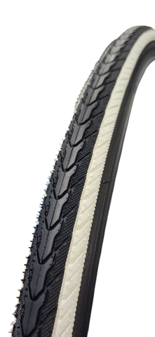 `A NEW ITEM - TYRE  700 x 32C COMMUTER Tread, (32-622)  Black/white tyre