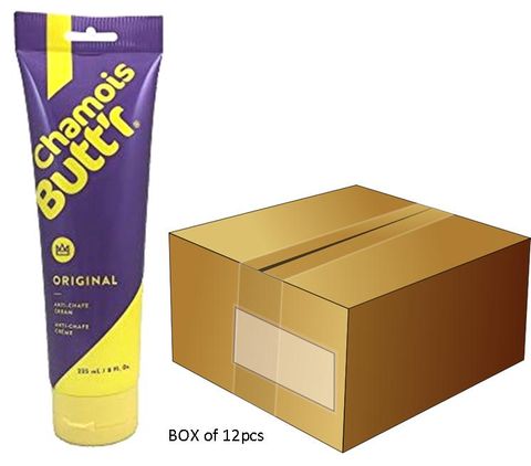BULK BUY - Box of 12 - Chamois Butt'r Original 8 oz tube, No parabens, phthalates, gluten or artificial fragrances