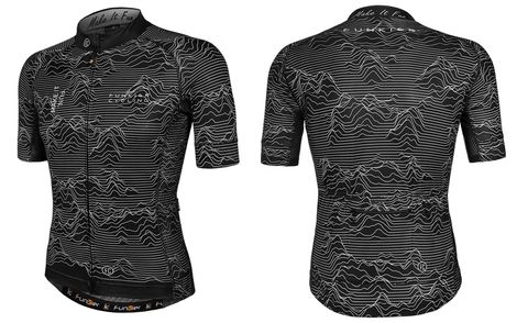 Jersey (RACE FIT), MENS, FUNKIER,  PRO, Rossini, Strong & Lightweight, short sleeve, elatic, light grippers, BLACK fashion design, SMALL  (fitting more like X-SMALL) Sensational feel !!