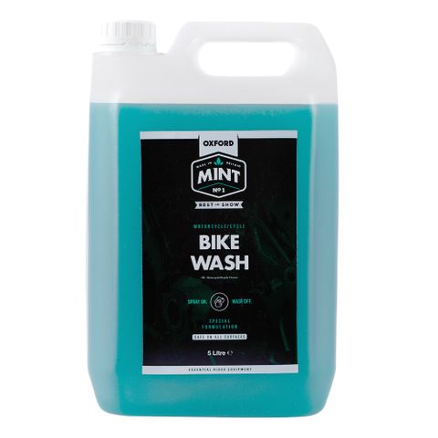 Oxford  BIKE WASH - Biodegradeable Bike Cleaner with Mint Scent, 5 ltr , All purpose cleaner specifically formulated to quickly remove dirt and grime leaving a Bright and Sparking Finish