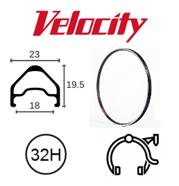 VELOCITY RIM - A23 24" (520) 32H Black ANO MSW