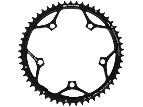 CHAINRING - ROAD "STRONGLIGHT", 53T, 7075 CNC Black CT2 campag 11spd - 135mm BCD, 5 Hole for 11 Spd